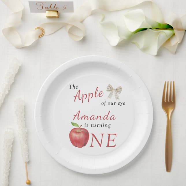 The Apple of our eye Kids Birthday Party  Paper Plate (Wedding)