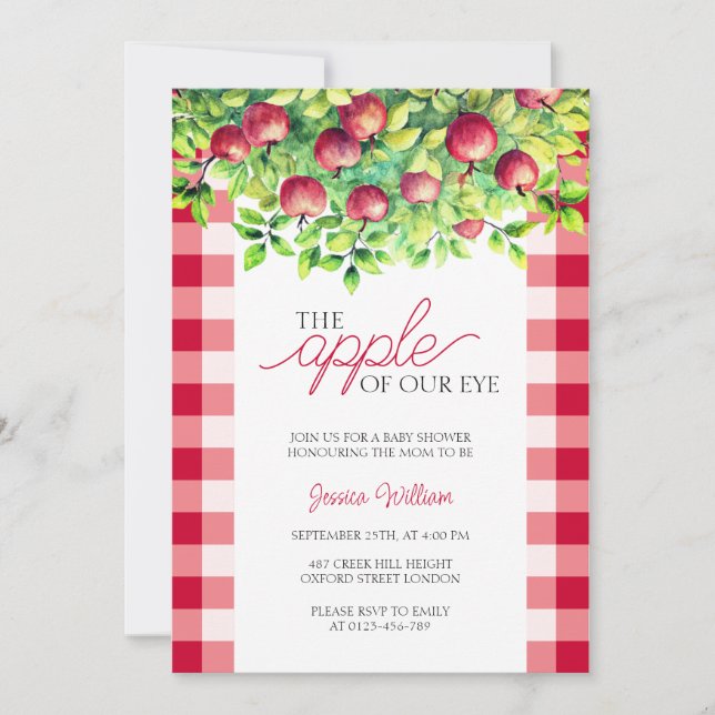 The Apple of Our Eye Thanksgiving Baby Shower Invitation (Front)