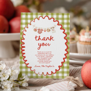 The Apple Of Our Eye Whimsical Fall Baby Shower Thank You Card