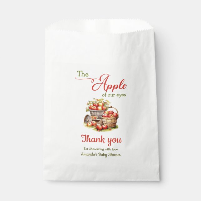 The Apple of Our Eyes Fall Harvest Baby Shower Favour Bags (Front)