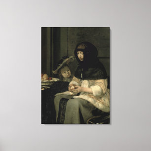 The Apple Peeler, 1660 Canvas Print