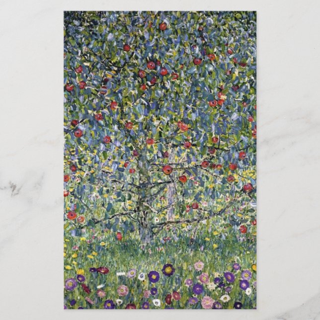 The Apple Tree (by Gustav Klimt) Stationery (Front)