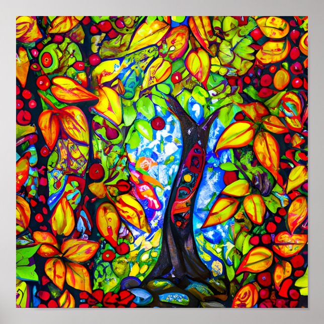 The Apple Tree Surreal Digital Art Poster (Front)