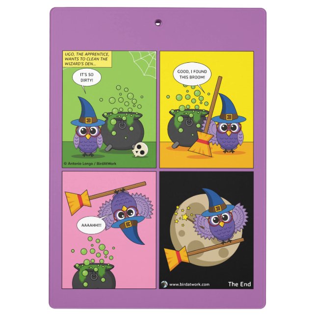 The Apprentice Wizard - Cleaning Comic Clipboard (Back)