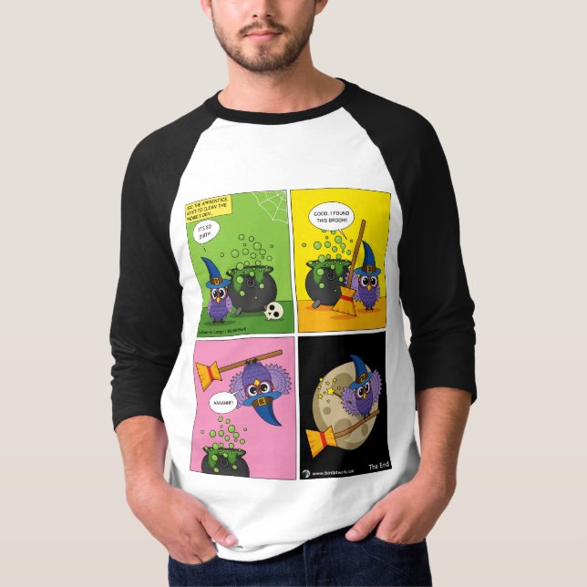 The Apprentice Wizard - Cleaning Comic T-Shirt (Front)