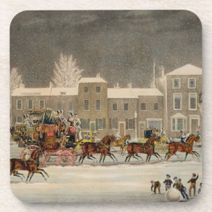 The Approach to Christmas, engraved by George Hunt Coaster