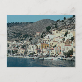 The approach to the harbour at Symi Island, Dodeca Postcard