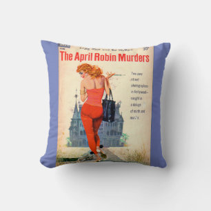 The April Robin Murders pulp novel cover Cushion