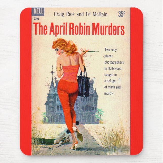 The April Robin Murders pulp novel cover Mouse Pad (Front)
