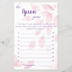 The Apron Bridal Shower Game Card
