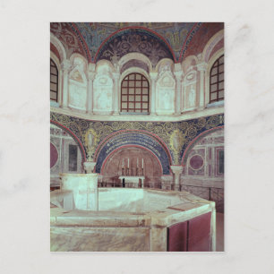 The apse with the baptismal font postcard