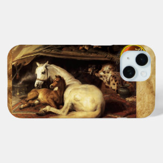THE ARAB TENT WITH HORSE Orange Agate Gem Monogram iPhone 15 Case