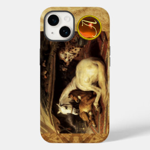 THE ARAB TENT WITH HORSE Orange Agate Gem Monogram iPhone 14 Case