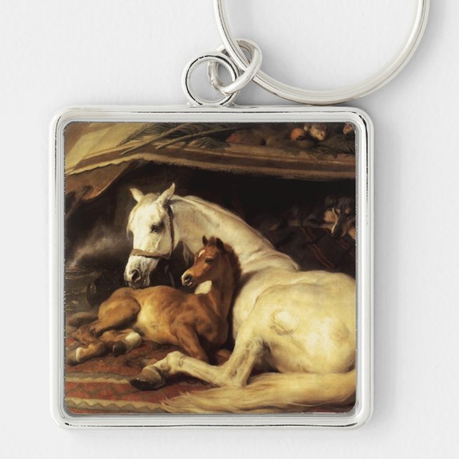 THE ARAB TENT WITH HORSES ,OTHER ANIMALS KEY RING (Front)