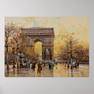 The Arc de Triomphe, Paris by Eugene Galien Lalou Poster