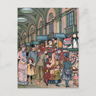 "The Arcade" Vintage Illustration Postcard