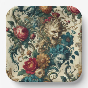 The Arcane Anarchy – Gothic Floral  Paper Plate