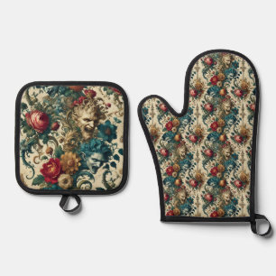 The Arcane Anarchy – Gothic Victorian  Oven Mitt & Pot Holder Set