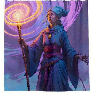 The Arcane Path – Fantasy Wizard Art Shower Curtain