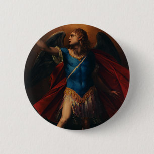 The Archangel Michael by Cavaliere d'Arpino 6 Cm Round Badge