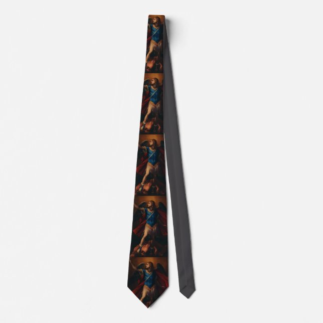 The Archangel Michael by Cavaliere d'Arpino Art Tie (Front)
