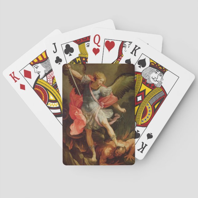 The Archangel Michael defeating Satan Playing Cards (Back)