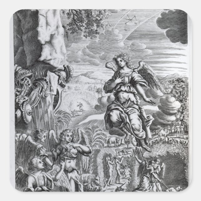 The archangel Uriel informs Gabriel Square Sticker (Front)