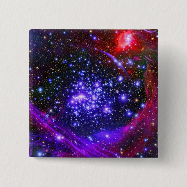 The Arches star cluster deep inside the hub 15 Cm Square Badge (Front)