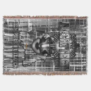 The Architect_Empire Builder Abstract Digital Art Throw Blanket