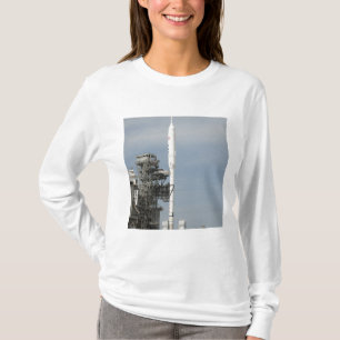 The Ares I-X rocket is seen on the launch pad T-Shirt