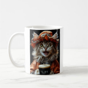 The Aristocratic Feline - Elegant Cat Portrait Art Coffee Mug