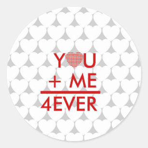 The arithmetic of love classic round sticker