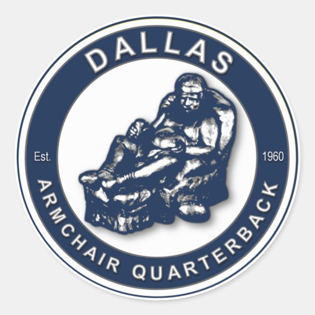 THE ARMCHAIR QB - Dallas Classic Round Sticker (Front)