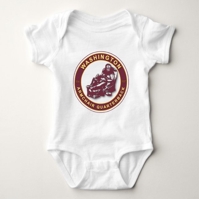 The Armchair Quarterback - Washington Football Baby Bodysuit (Front)