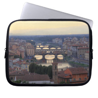 The Arno River and Ponte Vecchio in Florence, Laptop Sleeve