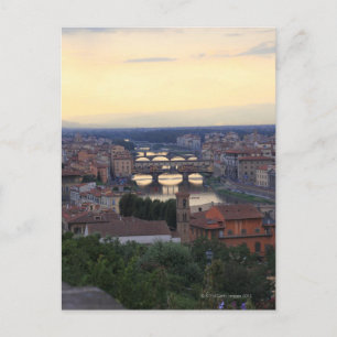 The Arno River and Ponte Vecchio in Florence, Postcard