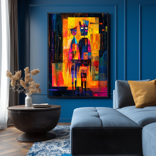 The Arnolfini Portrait reinterpreted in Abstract Poster