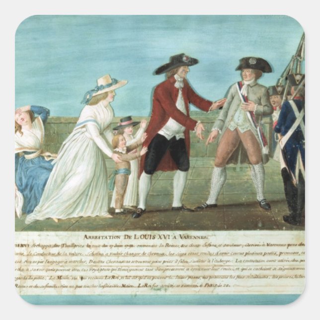 The Arrest of Louis XVI and his family Square Sticker (Front)