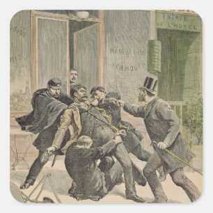 The Arrest of Ravachol Square Sticker