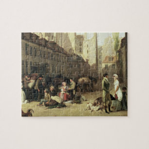 The Arrival of a Stage Coach at the Terminus, deta Jigsaw Puzzle