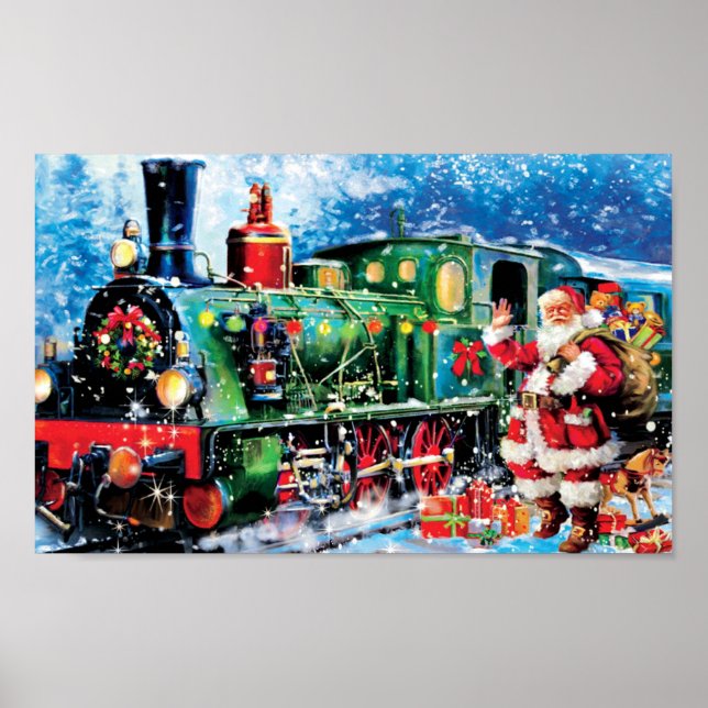 the arrival of santa and the christmas train poster (Front)