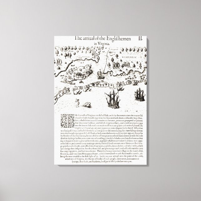 The Arrival of the Englishmen in Virginia Canvas Print (Front)