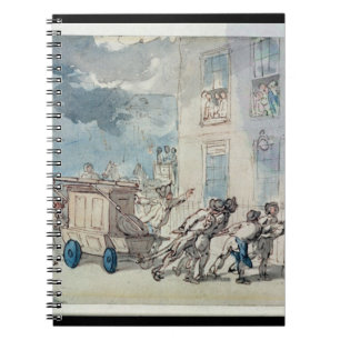 The Arrival of the Fire Engine (w/c, pen and ink, Notebook