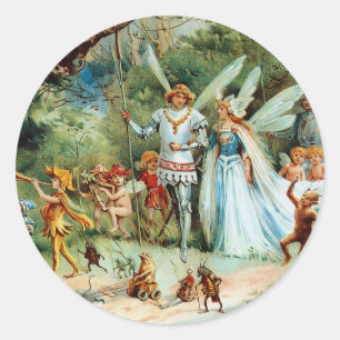 The Arrival of the King and Queen of Fairies Classic Round Sticker