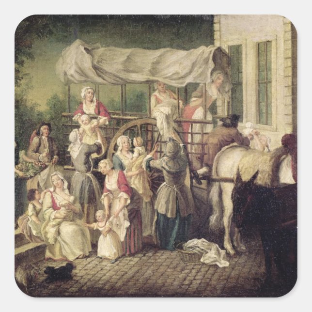 The Arrival of the Wetnurses Square Sticker (Front)