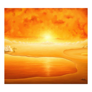 "The Arrival" surrealistic sunset desert painting Photo Print