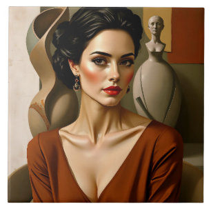 The Art Between Us – Colourful Portrait         Tile