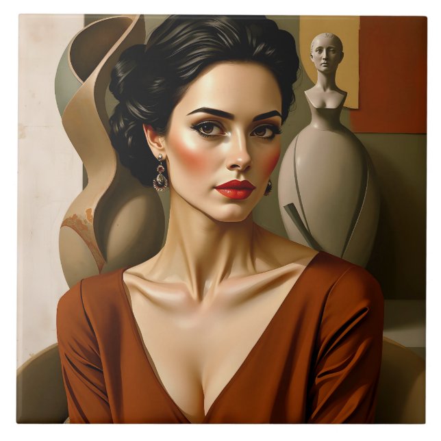 The Art Between Us – Colourful Portrait         Tile (Front)