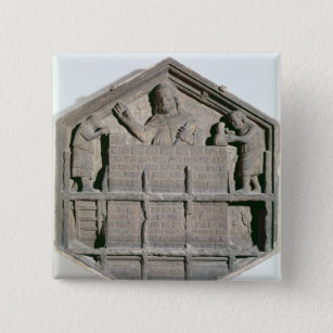 The Art of Building, hexagonal decorative relief 15 Cm Square Badge