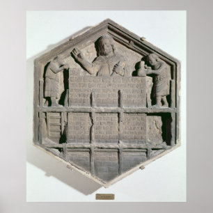 The Art of Building, hexagonal decorative relief Poster